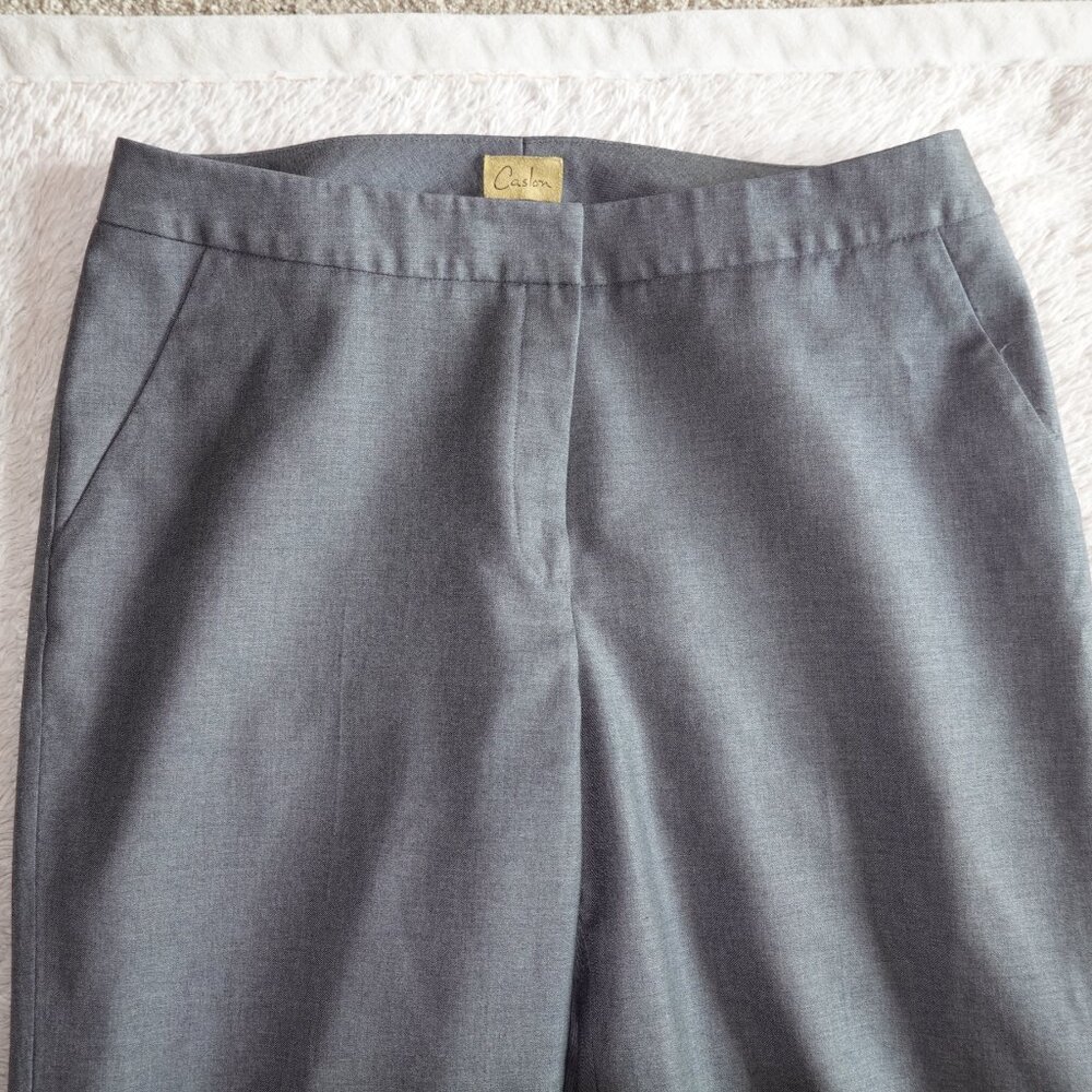 Women's Size 12 Caslon Grey Charcoal Slacks Lined Dress Pants 32.5" Inseam